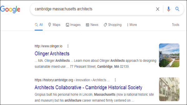 Google Search Return Page
